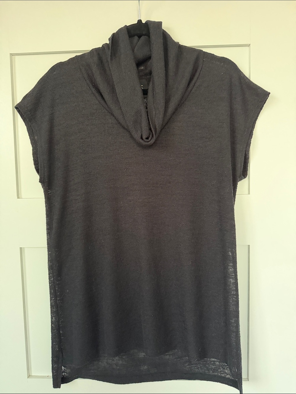 W5 Black Short-Sleeve Cowl Neck Sweater